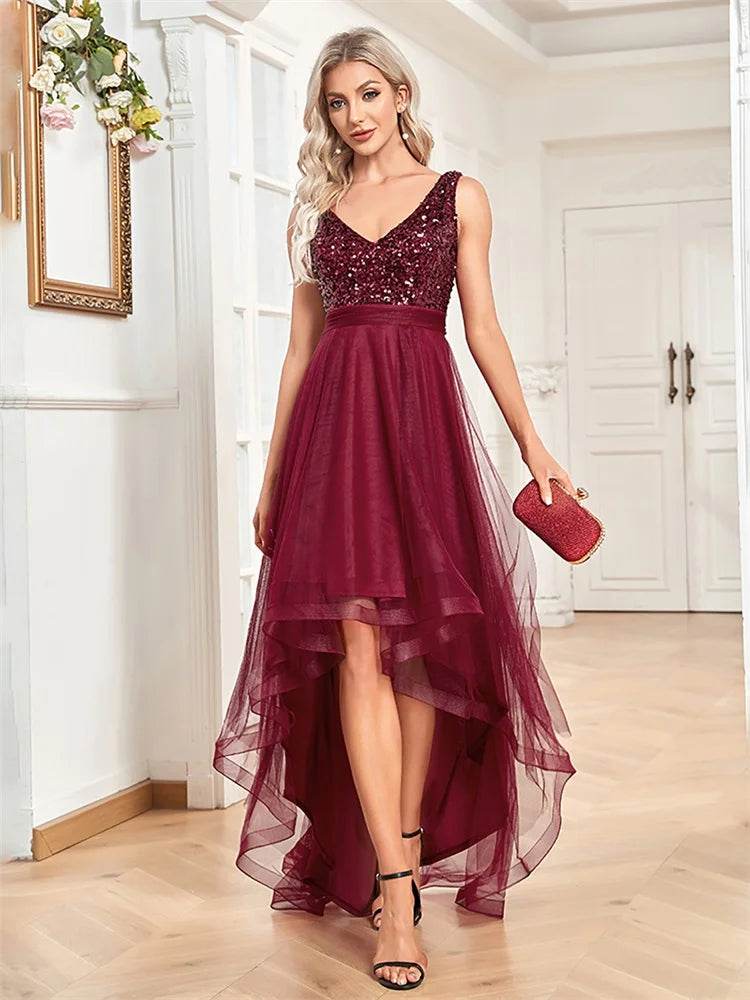 BluePlum Sleeveless Sequin Evening Dress - Formal Floor-Length Gown - Buy Center