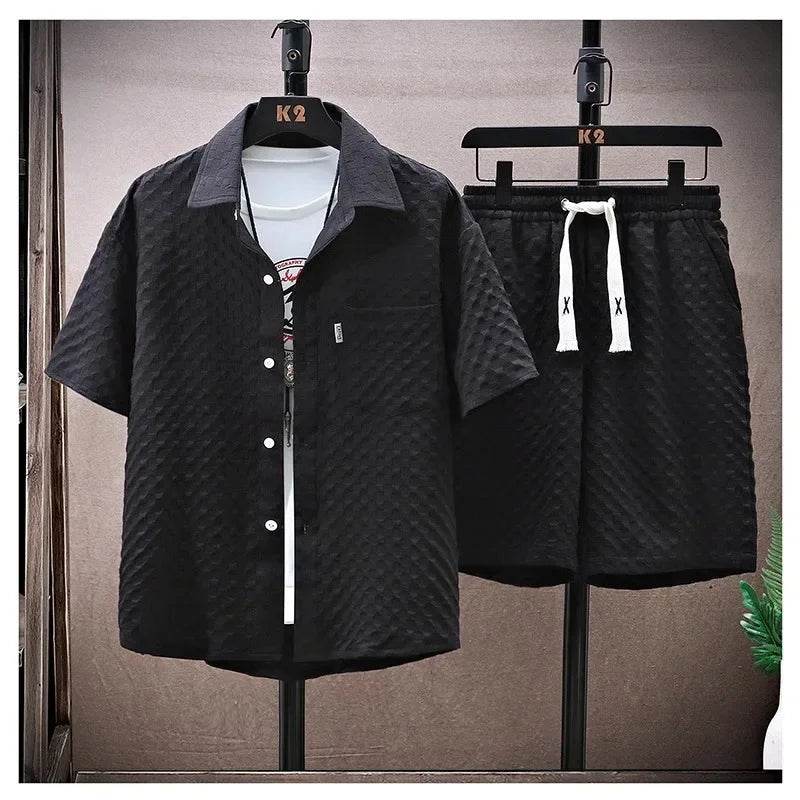 Men's Casual Thin Sports Two-Piece Set - Summer Ice Silk Suit - Buy Center