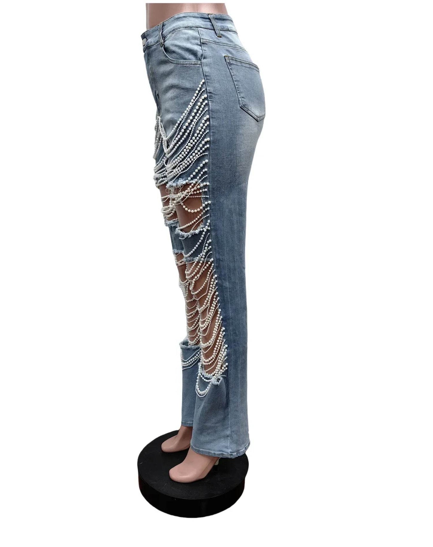 Kalenmos Women's High Waist Denim Jeans - Casual Wide Leg Summer Pants - Buy Center