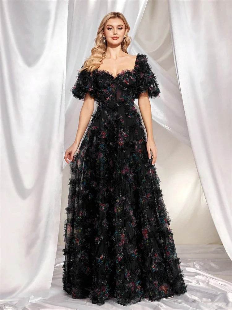 XUIBOL Luxury Floral Evening Dress - Mermaid Cocktail A-Line Style - Buy Center