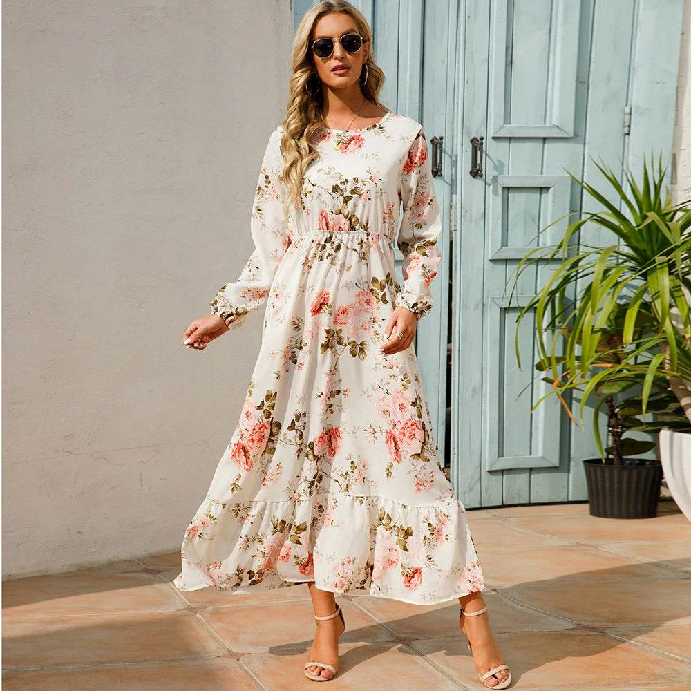 XIBUSANA Bohemian Chiffon Maxi Dress - Floral Print for Women - Buy Center