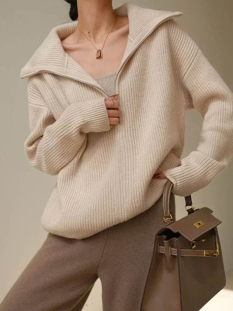 Solid Grey Women’s Turtleneck Sweater - Casual Thick Pullover - Buy Center