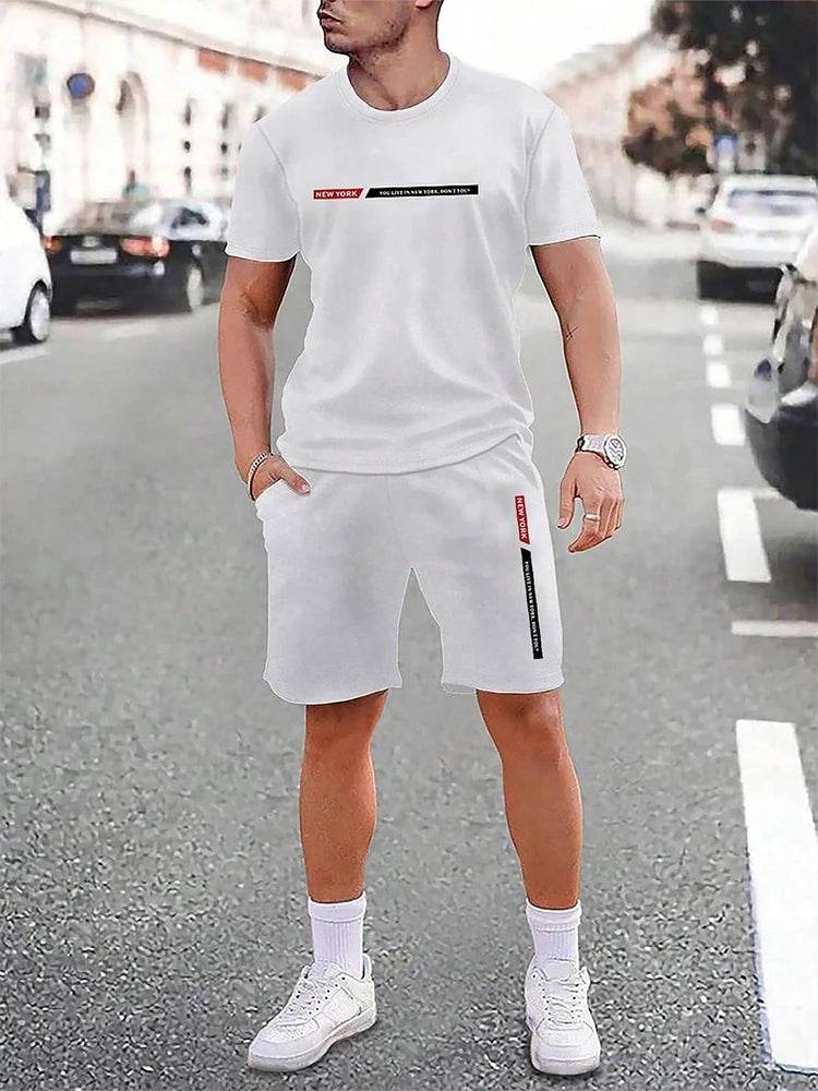 Men's Casual Crew Neck Short Sleeve Suit - Comfortable Outdoor Style - Buy Center