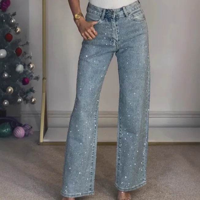 Wulend Women's High Waist Distressed Jeans - Vintage Streetwear Style - Buy Center