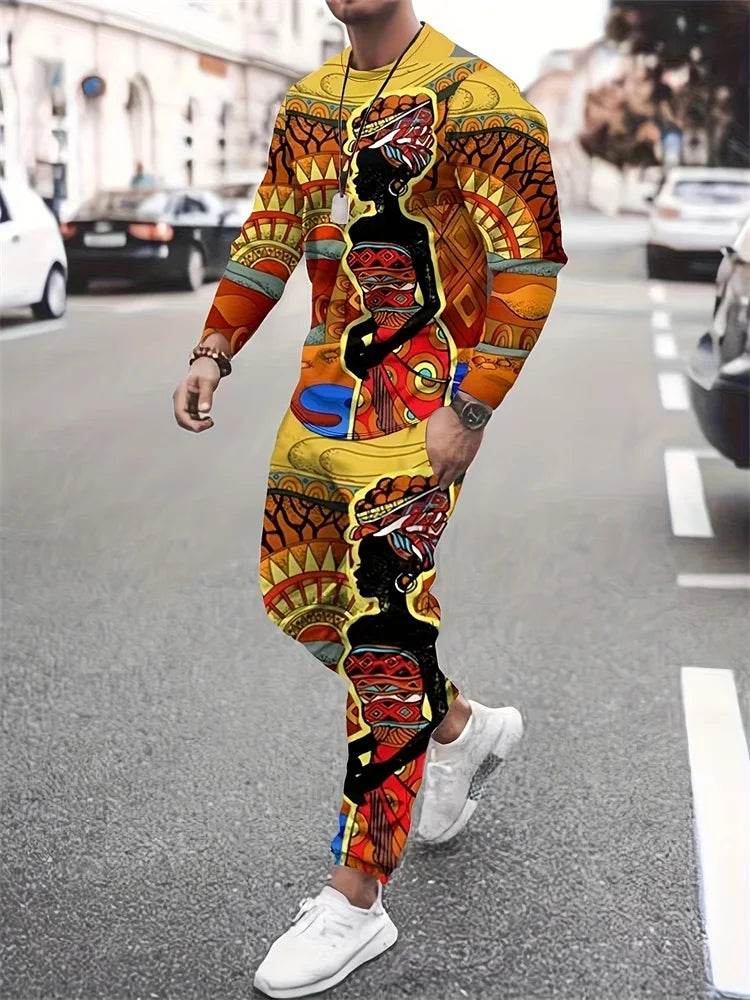 Urban Street Fashion Men's 2pcs Casual Suit - 3D Printed Smile Shirt - Buy Center