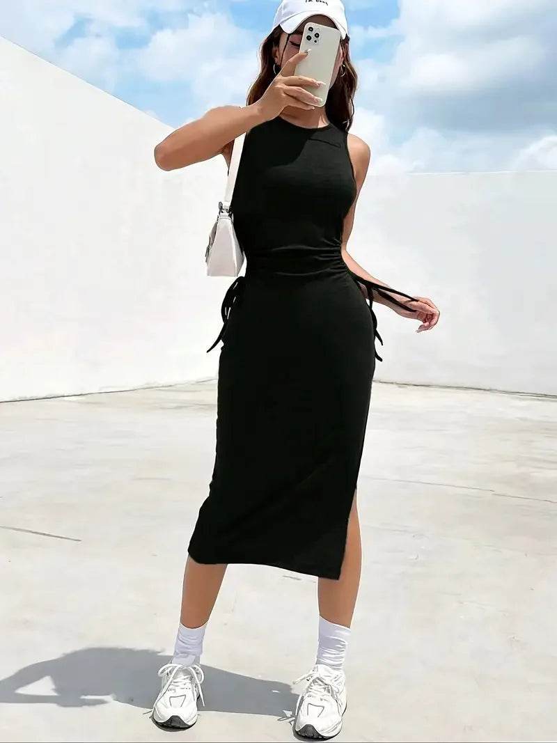 Design Sense Women's Slim Lace Dress - Side Slit, Summer Style - Buy Center