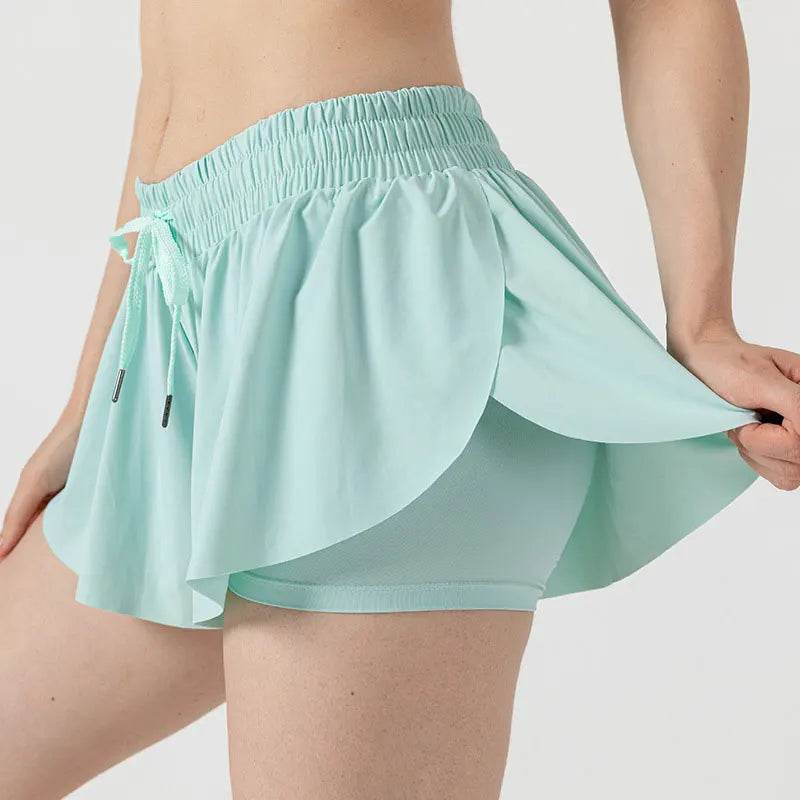 INLUMINE Women's 2-in-1 Flowing Sports Shorts - Butterfly Design - Buy Center