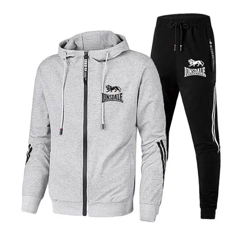 Mens Casual Tracksuit Set - Zipper Hoodie & Slim Sweatpants - Buy Center