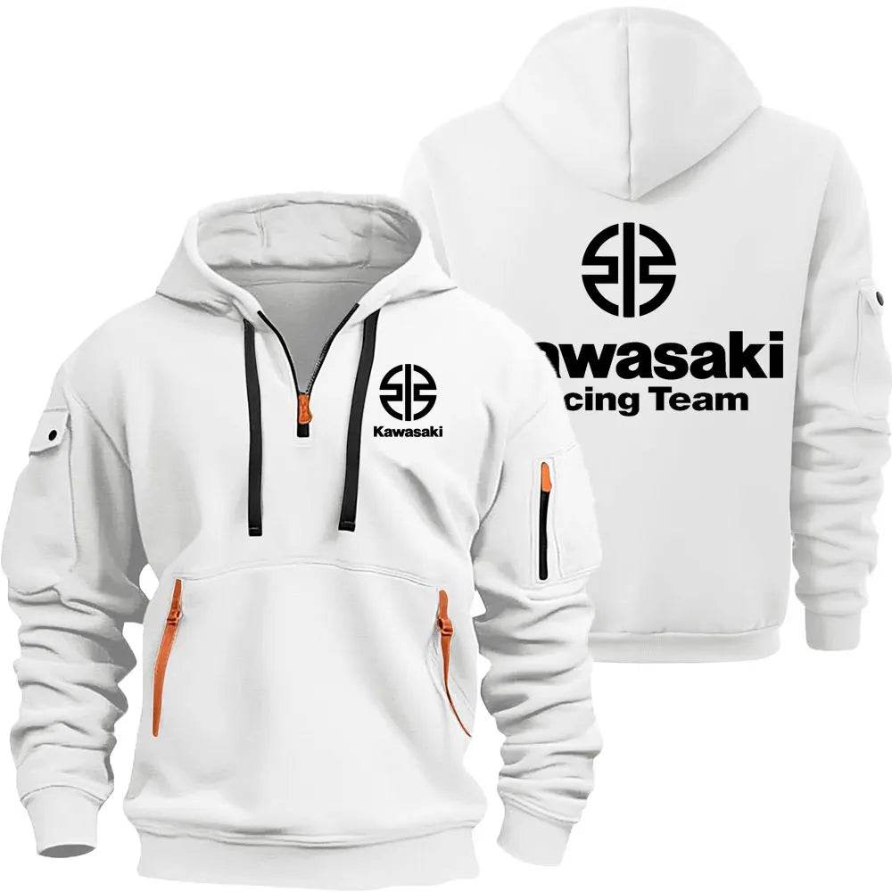 Kawasaki Men's Half Zipper Hoodie - Casual Spring Autumn Pullover - Buy Center
