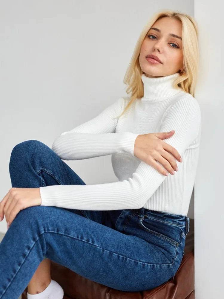 Gadinus Women's Turtleneck Sweater - Casual Autumn Pullover - Buy Center