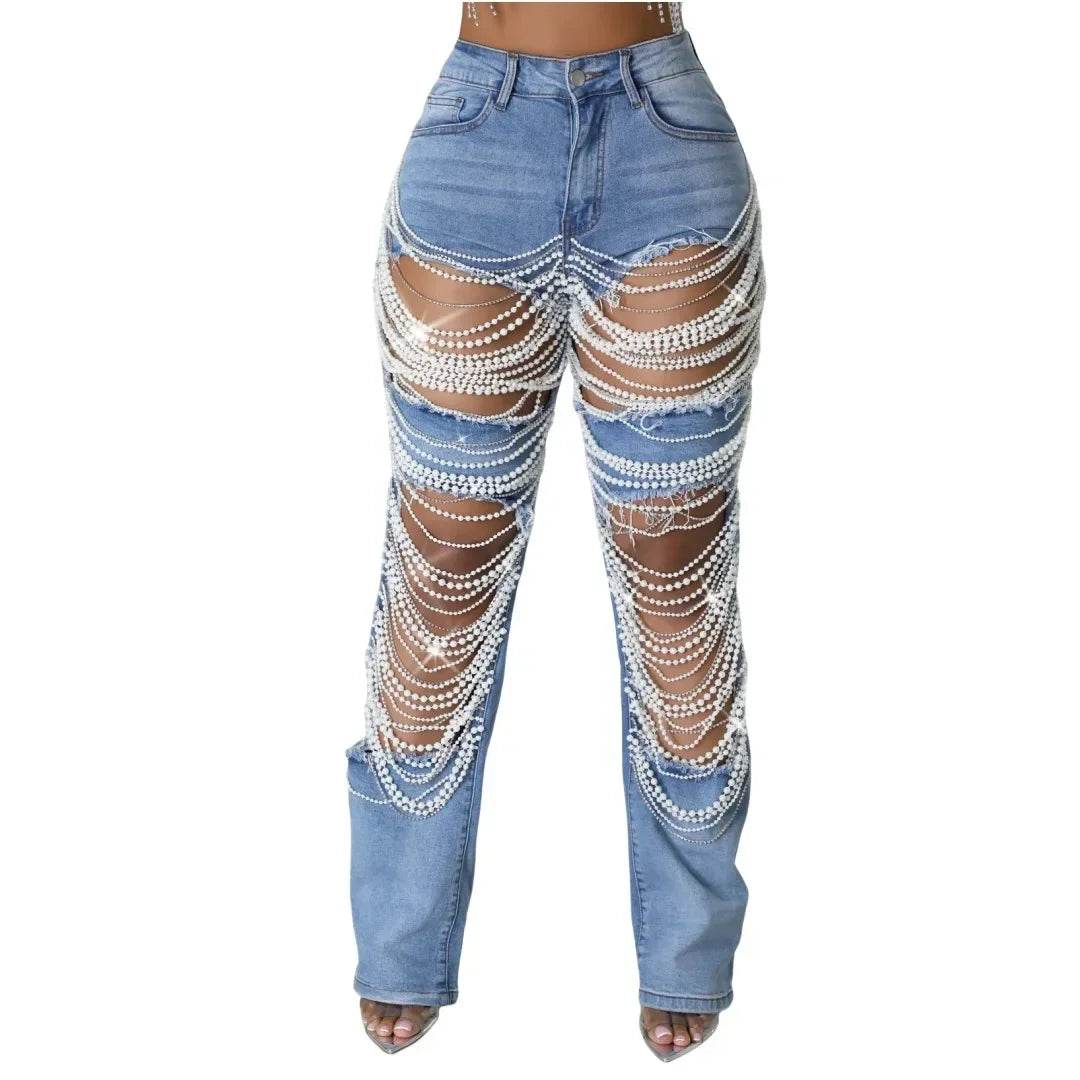 Kalenmos Women's High Waist Denim Jeans - Casual Wide Leg Summer Pants - Buy Center