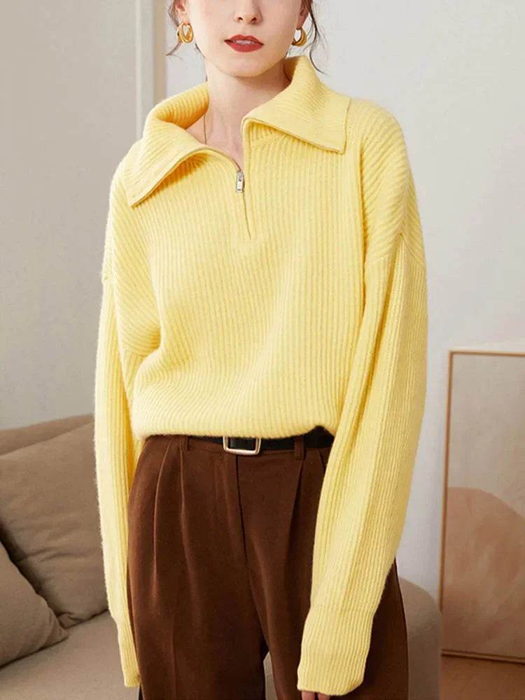 Solid Grey Women’s Turtleneck Sweater - Casual Thick Pullover - Buy Center