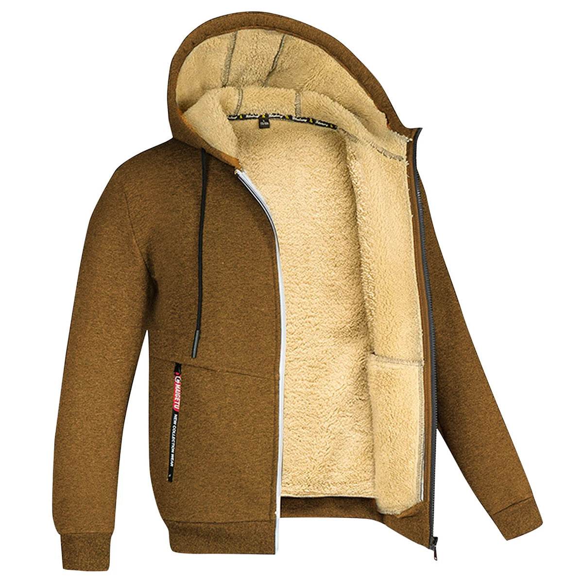 LETSNAGOU Men's Full Zip Hoodie - Casual Thick Fleece Jacket for Winter - Buy Center