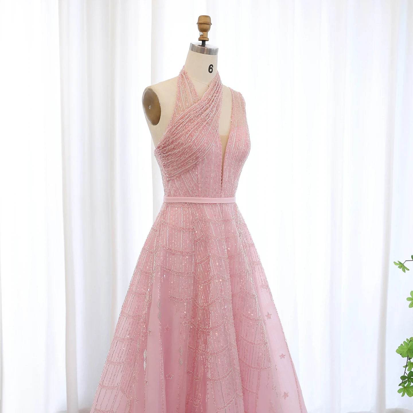 Sharon Said Luxury Lilac Beaded Evening Dress - Formal Prom Gown - Buy Center