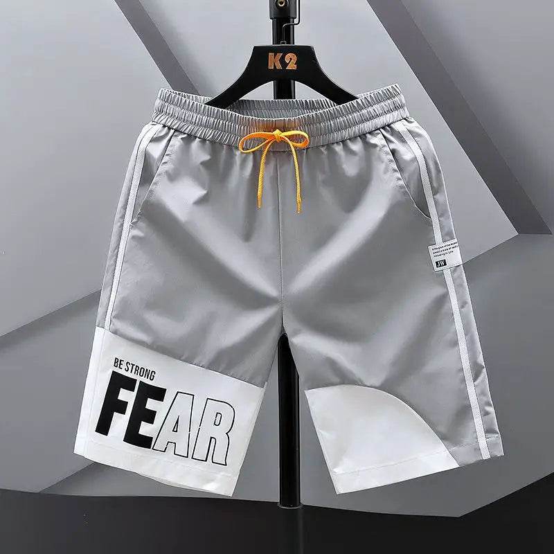 Men's Ice Silk Shorts - Casual Loose Fit with Pockets & Drawstring - Buy Center