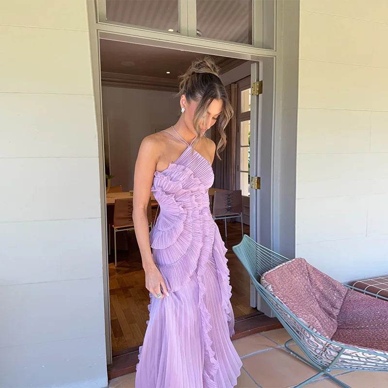 Chin.Sweety Elegant Backless Evening Gown - A-Line Summer Dress - Buy Center