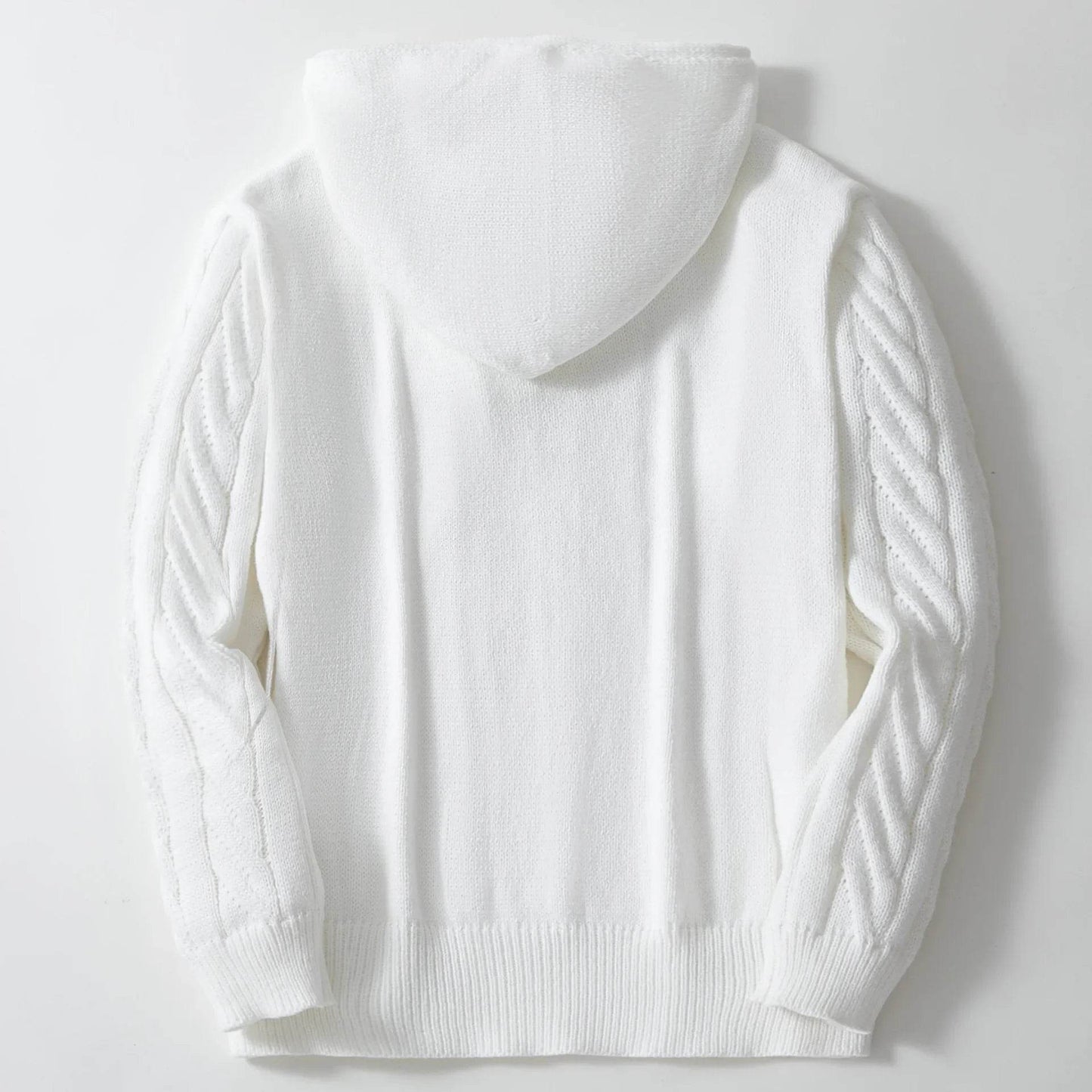 Men Sweatshirts Pullovers Sweaters Solid Casual Loose Splice Hooded Knitted Drawstring Regular Thick Warm Tops Autumn Winter - Buy Center