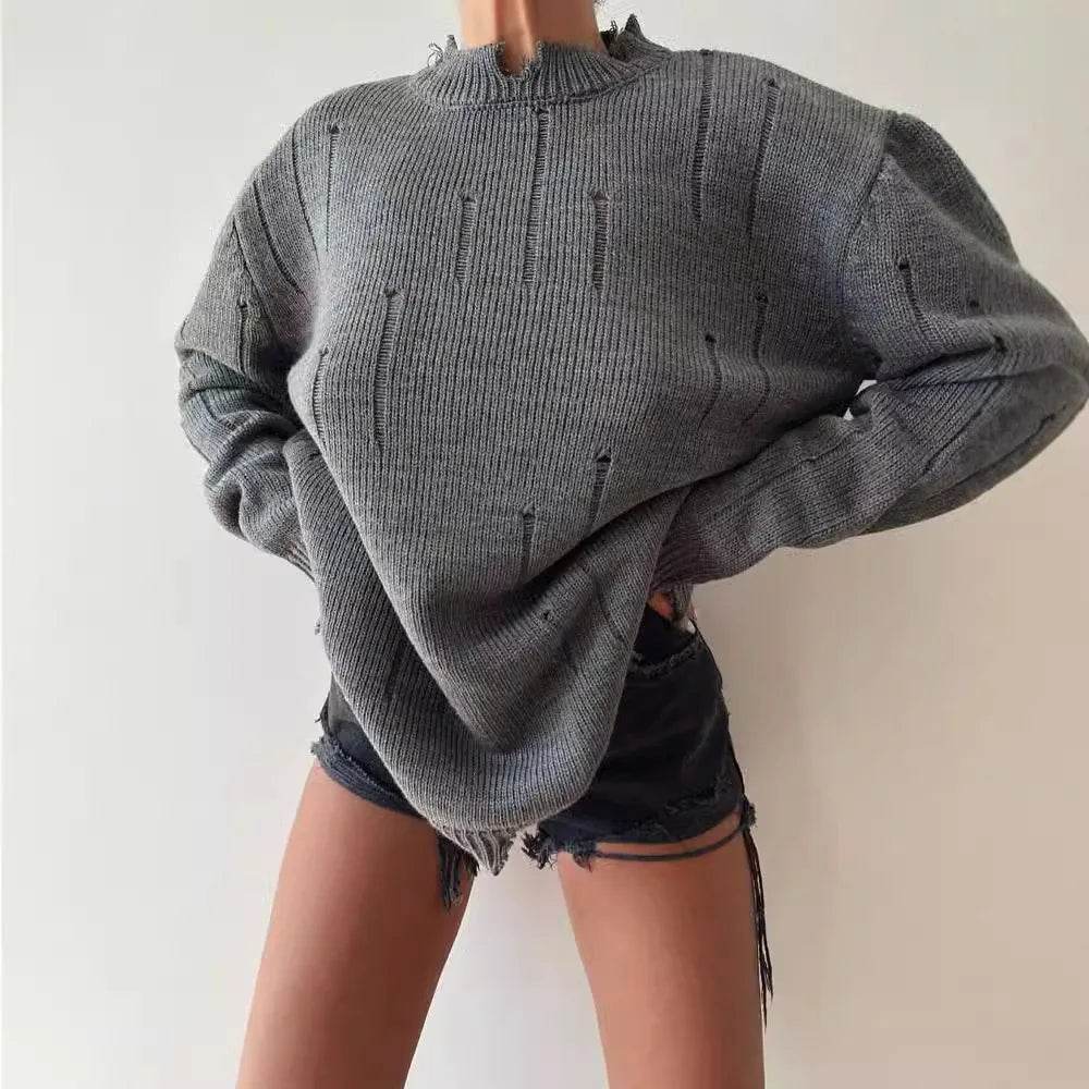 Women's Oversize Turtleneck Sweater - Thick Vintage Chunky Knit - Buy Center