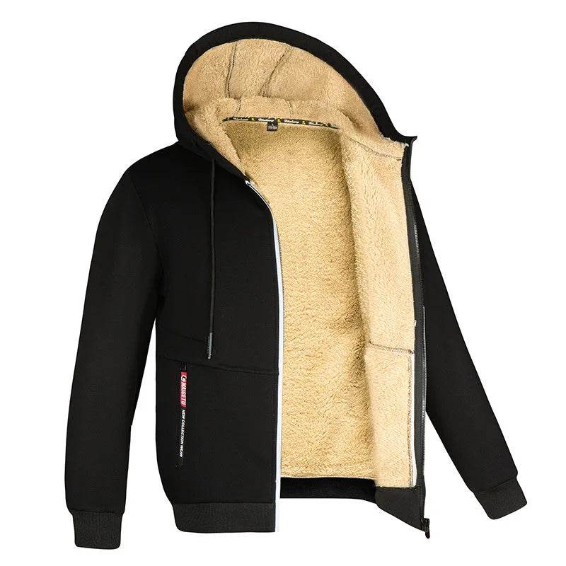 LETSNAGOU Men's Full Zip Hoodie - Casual Thick Fleece Jacket for Winter - Buy Center