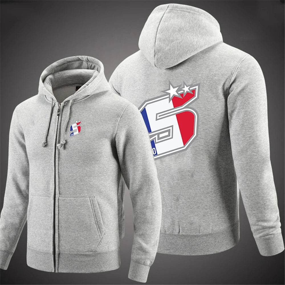 Johann Zarco No 5 Men's Hoodie - Classic Zipper Sweatshirt for Casual Wear - Buy Center