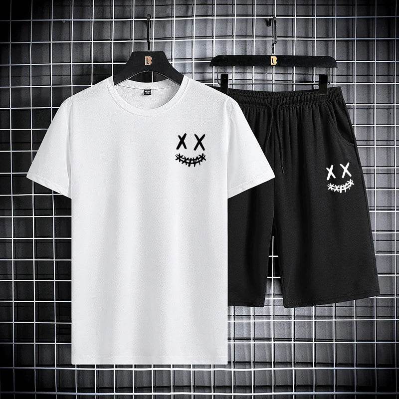 Men's Summer Sports Set - Round Neck T-Shirt & Shorts, Slim Fit - Buy Center