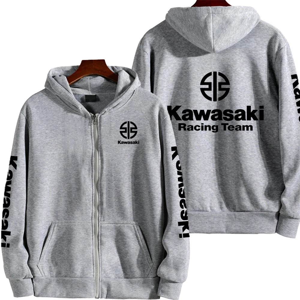 Kawasaki Racing Zip Up Hoodie for Men - Casual Spring Autumn Fashion - Buy Center