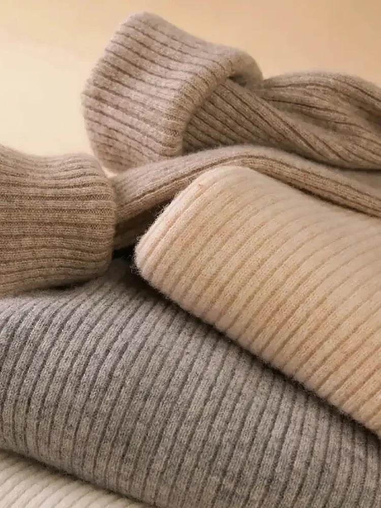 Women's Fall Turtleneck Sweater - Soft Cashmere Knit Pullover - Buy Center