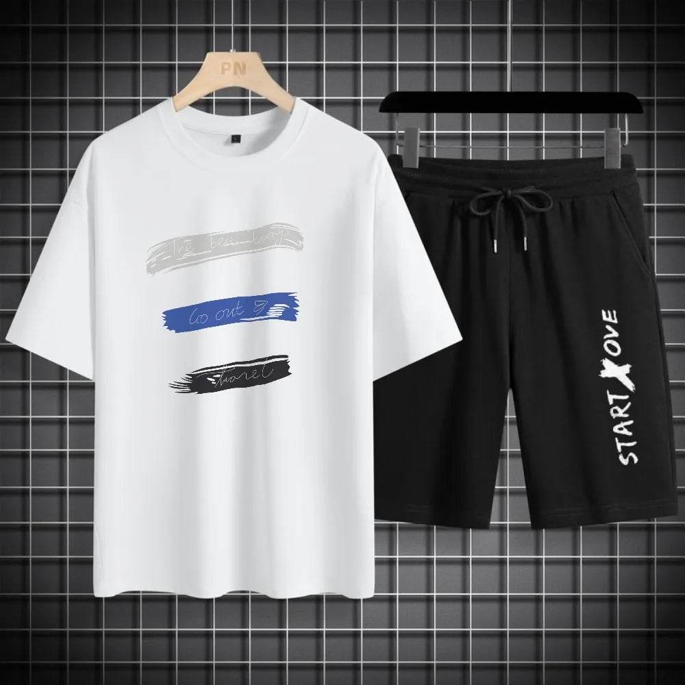 Men's Summer Quick-Drying Casual Tracksuit - Short Sleeve T-Shirt & Shorts - Buy Center