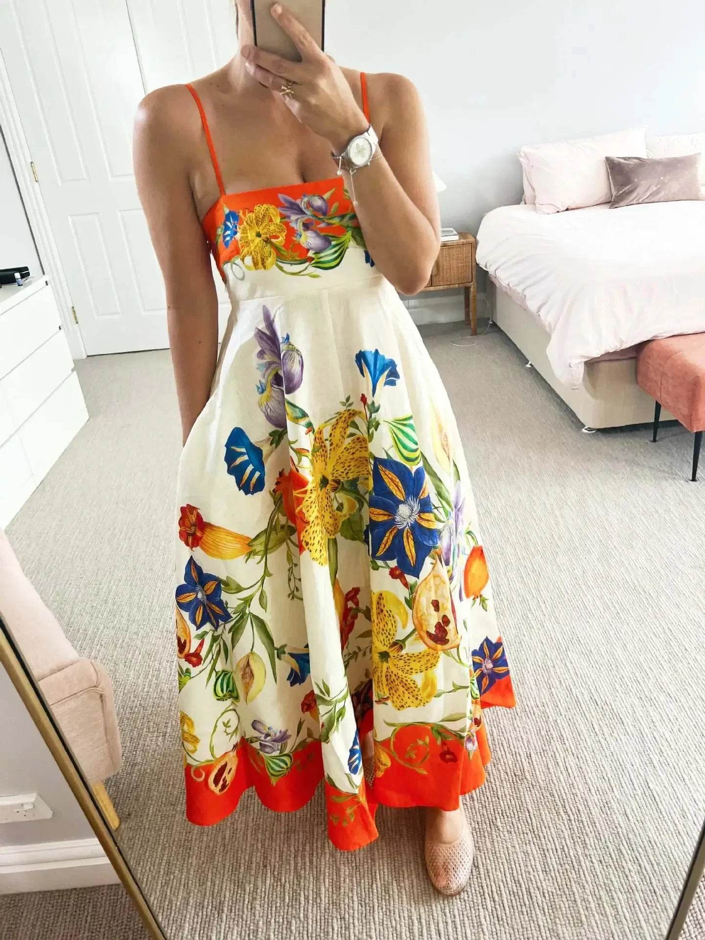 2024 Personalized Off-Shoulder Linen Dress - Lace Trim, Sleeveless Style - Buy Center