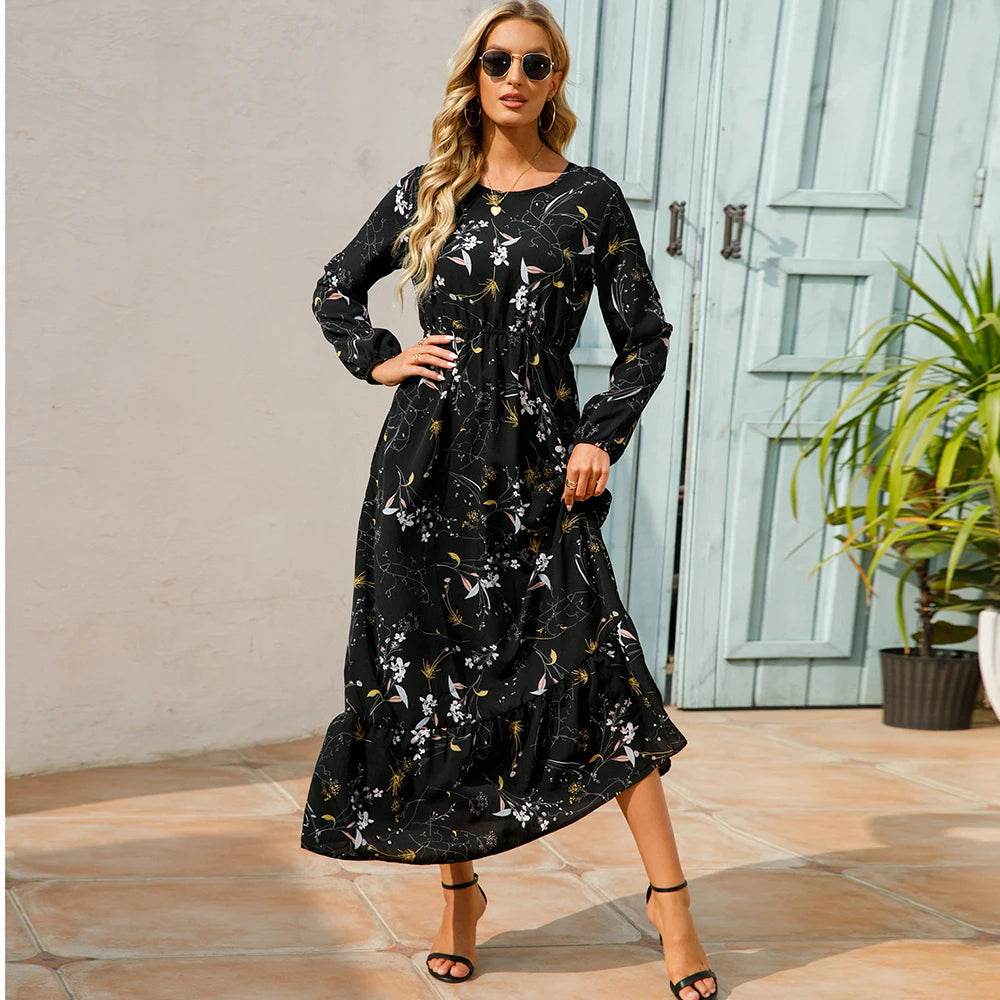 XIBUSANA Bohemian Chiffon Maxi Dress - Floral Print for Women - Buy Center