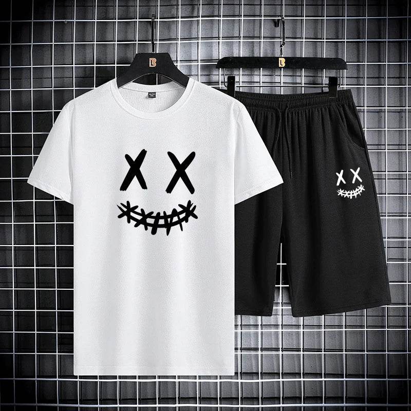 Men's Summer Sports Set - Round Neck T-Shirt & Shorts, Slim Fit - Buy Center