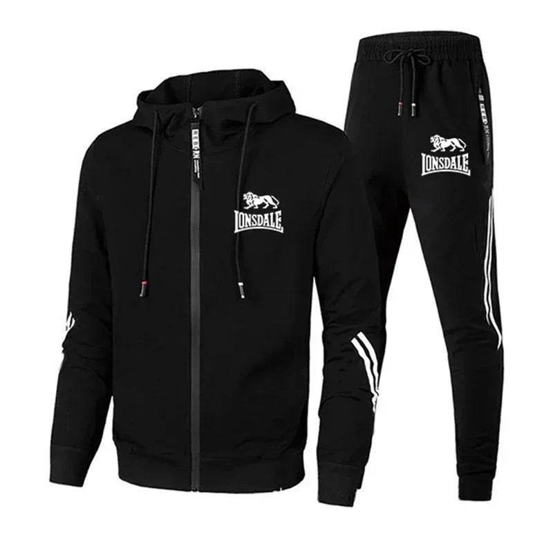 Mens Casual Tracksuit Set - Zipper Hoodie & Slim Sweatpants - Buy Center