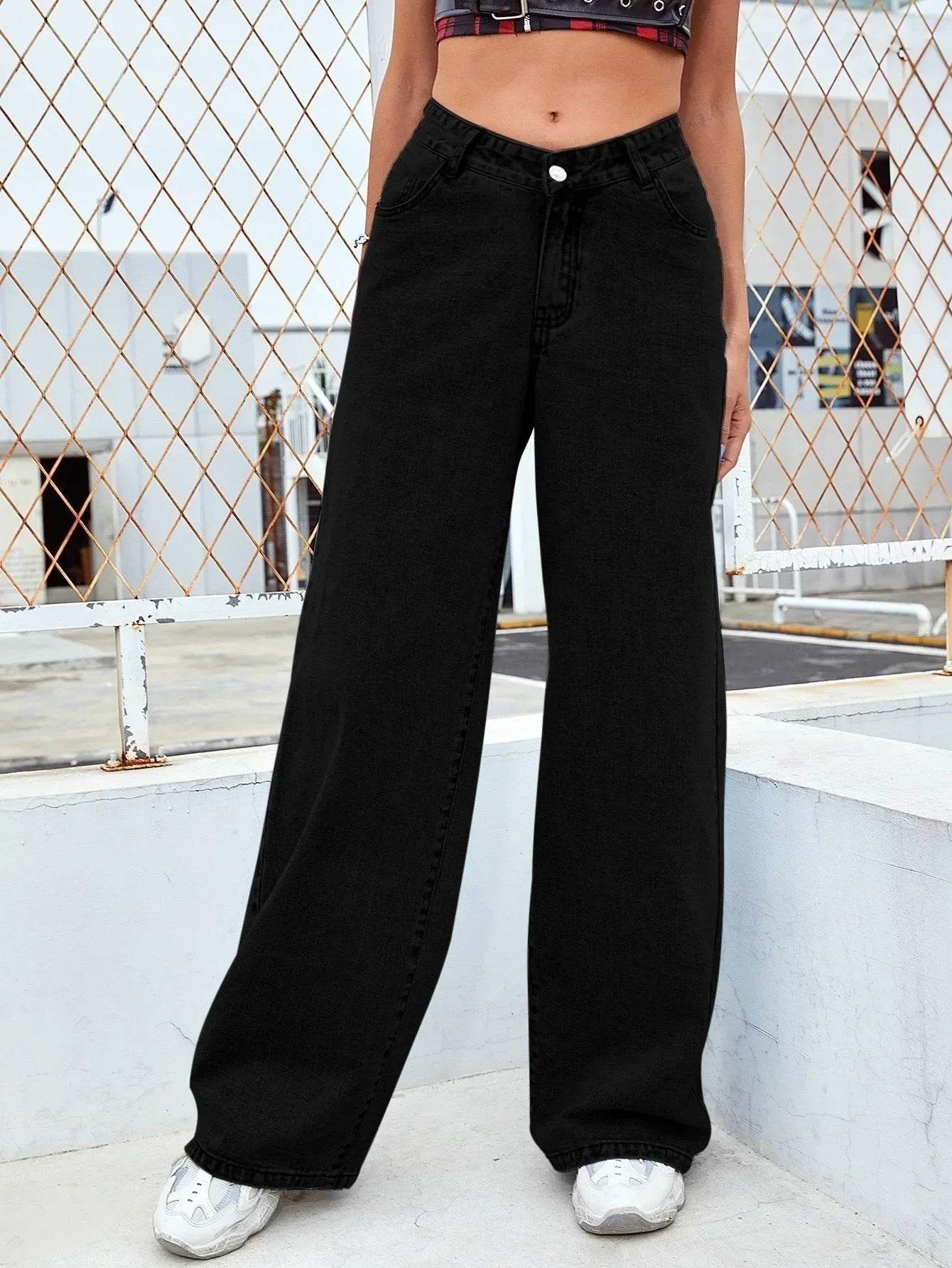 Bree ZEB High Waist Denim Jeans for Women - Casual Loose Fit Trousers - Buy Center