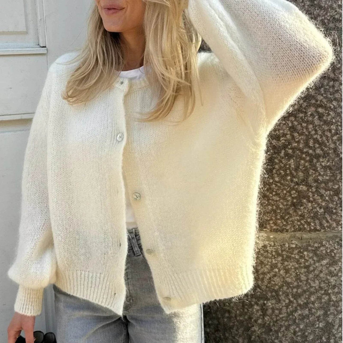 Goocheer Women’s Solid Knitted Cardigan - O-neck, Single Breasted Style - Buy Center