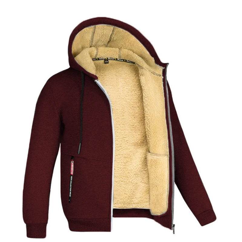 LETSNAGOU Men's Full Zip Hoodie - Casual Thick Fleece Jacket for Winter - Buy Center