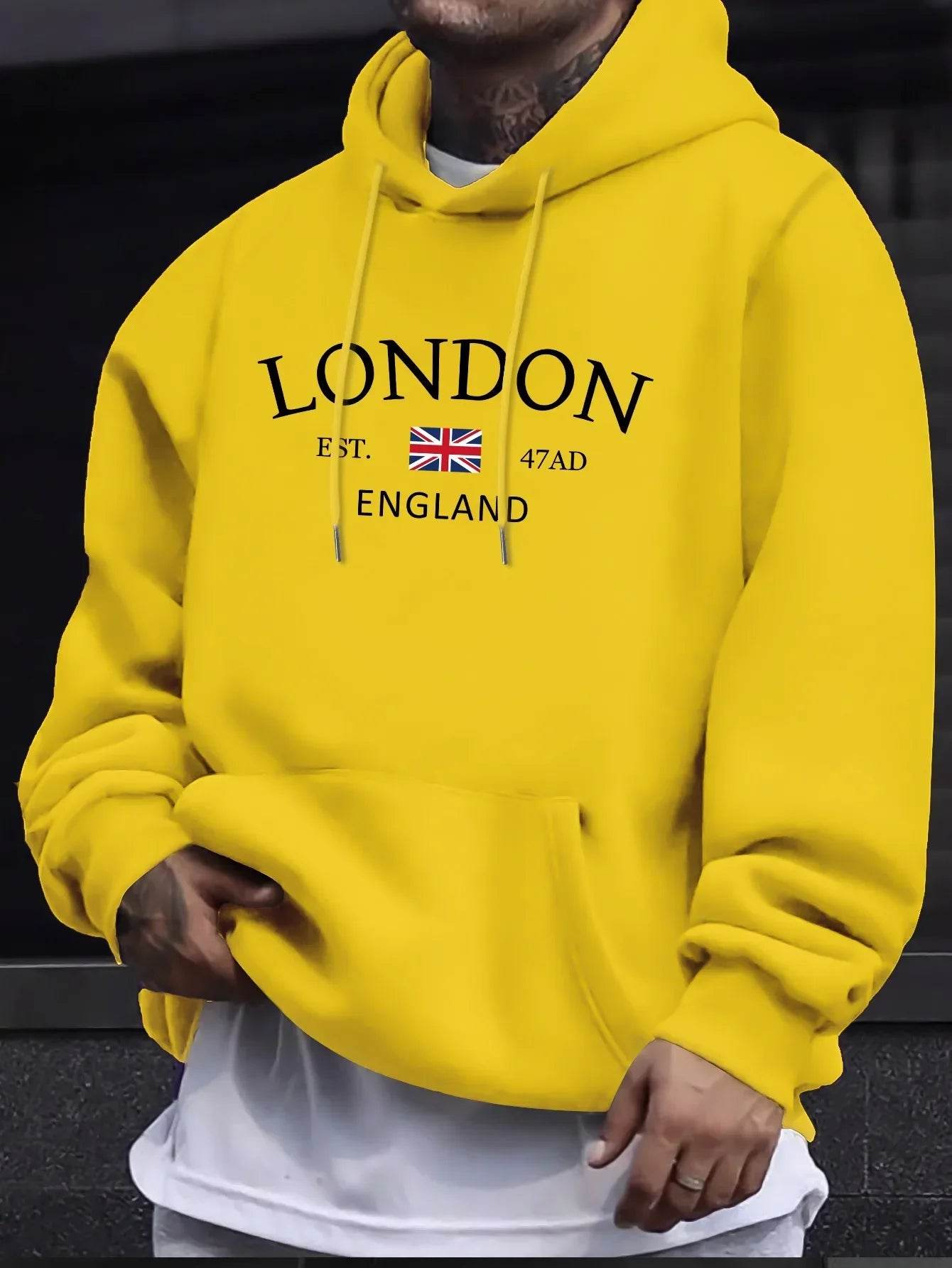 OLOEY Men's Casual Printed Hoodie - Autumn & Winter Long Sleeve - Buy Center