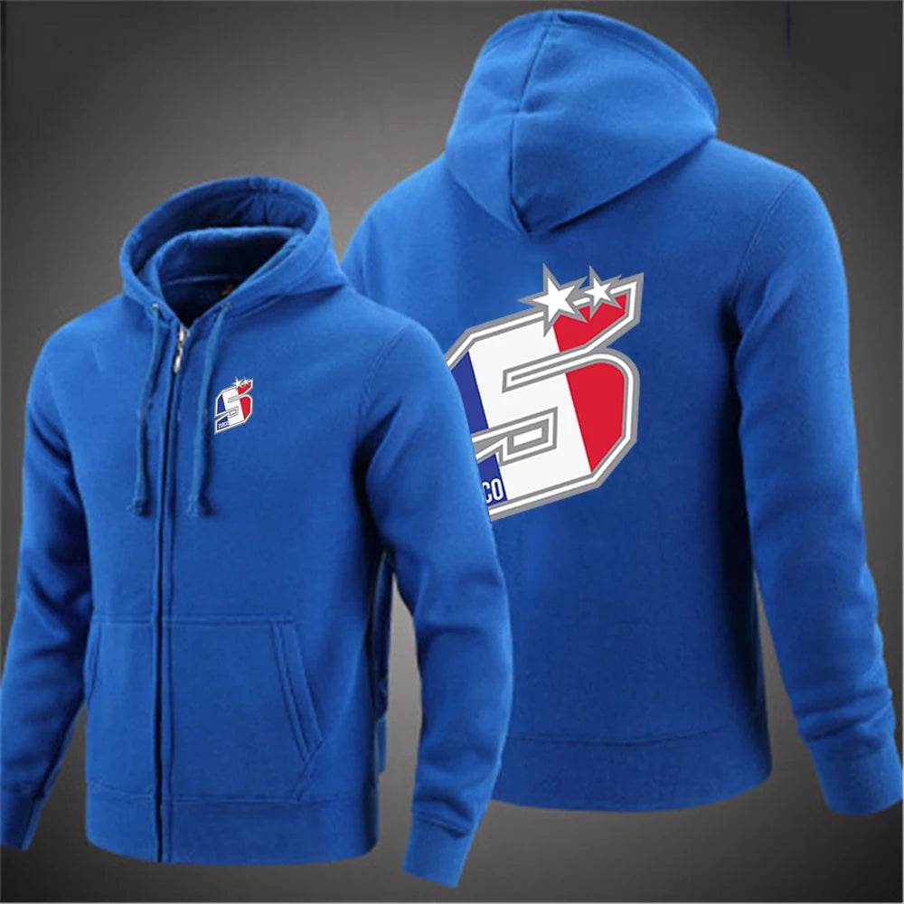 Johann Zarco No 5 Men's Hoodie - Classic Zipper Sweatshirt for Casual Wear - Buy Center