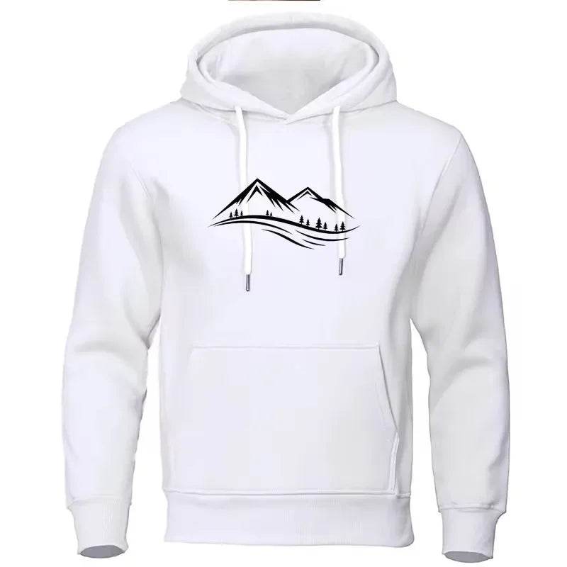 Casual Men's Mountain Printed Hoodies - Spring Autumn Long Sleeve - Buy Center