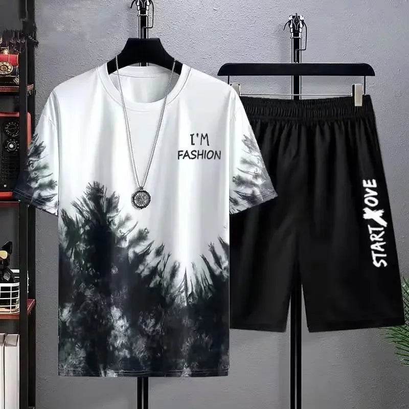 Men's Casual Graffiti T-Shirt Set - Comfort and Style for Summer - Buy Center
