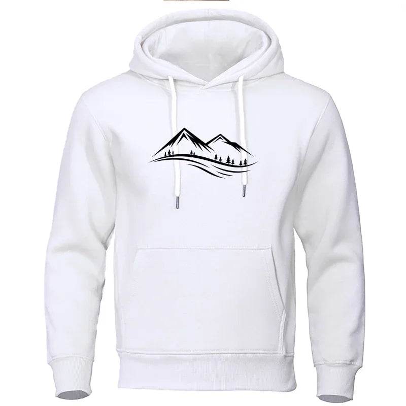 Casual Men's Mountain Printed Hoodies - Spring Autumn Long Sleeve - Buy Center