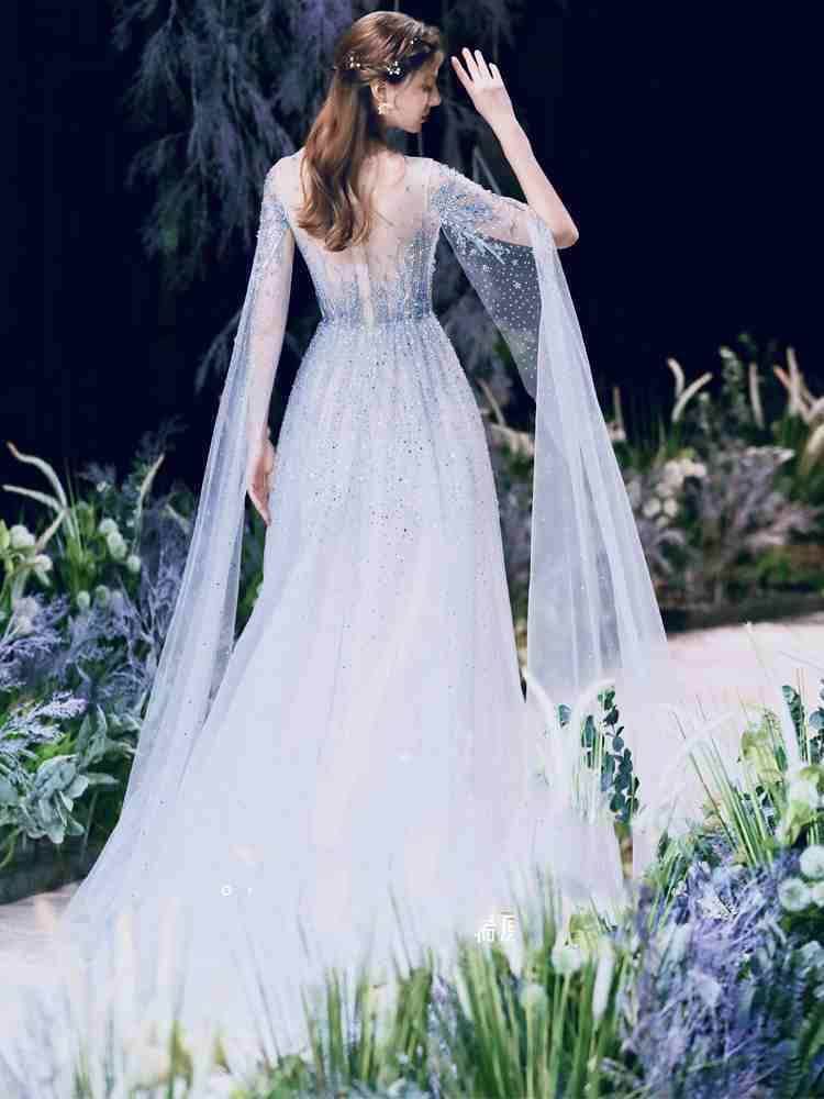 High-End A-Line Evening Dress for Engagement - Elegant U-Neck Style - Buy Center
