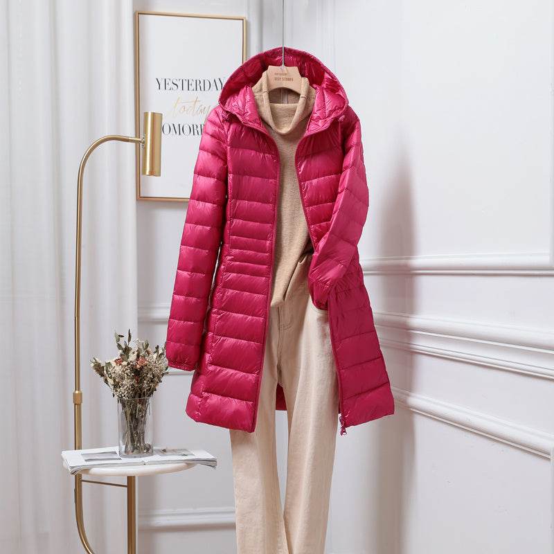 Women's Casual Hooded Down Jacket - Warm, Stylish Padded Outerwear - Buy Center