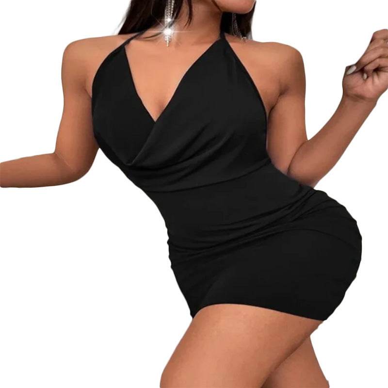 Temperament Sling Women's Deep V Backless Dress - Elegant Hip Skirt Style - Buy Center