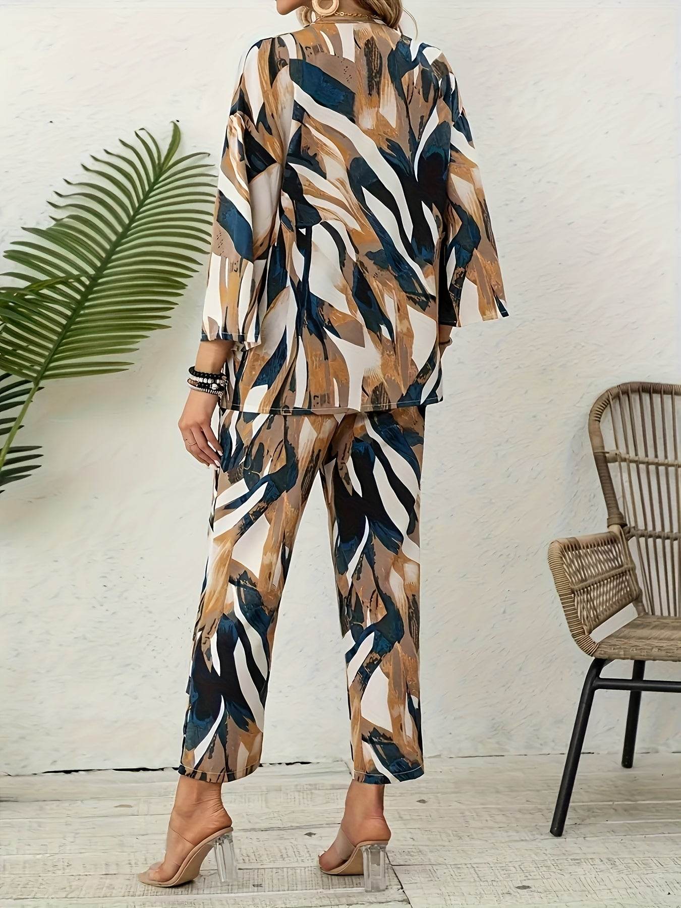 Vintage Paisley Print Two-Piece Set - Casual Loose Fit for Women - Buy Center