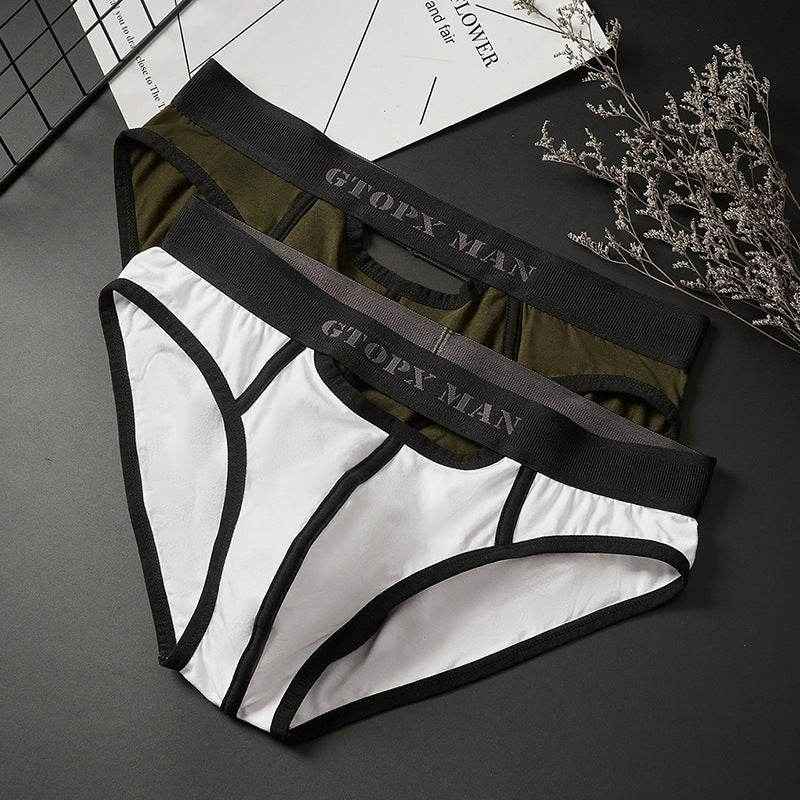 Men's Low Waist Skylight Briefs - Cotton Comfort with Front & Rear Openings