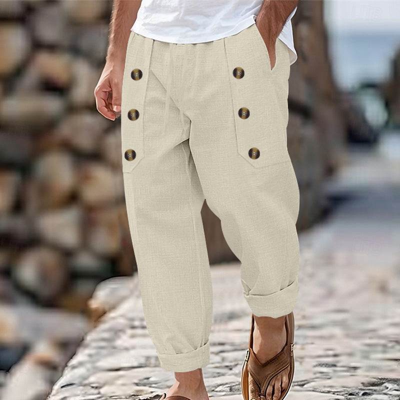 Hawaii Beach Men's Cotton Linen Trousers - Stylish Casual Pants 2025 - Buy Center
