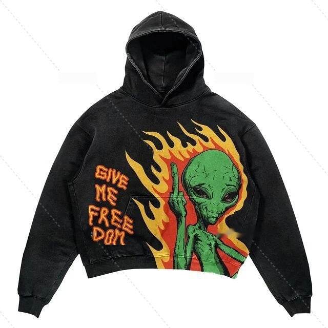 Hip Hop Retro Harajuku Hoodie for Men - Trendy Pullover Sports Sweater - Buy Center