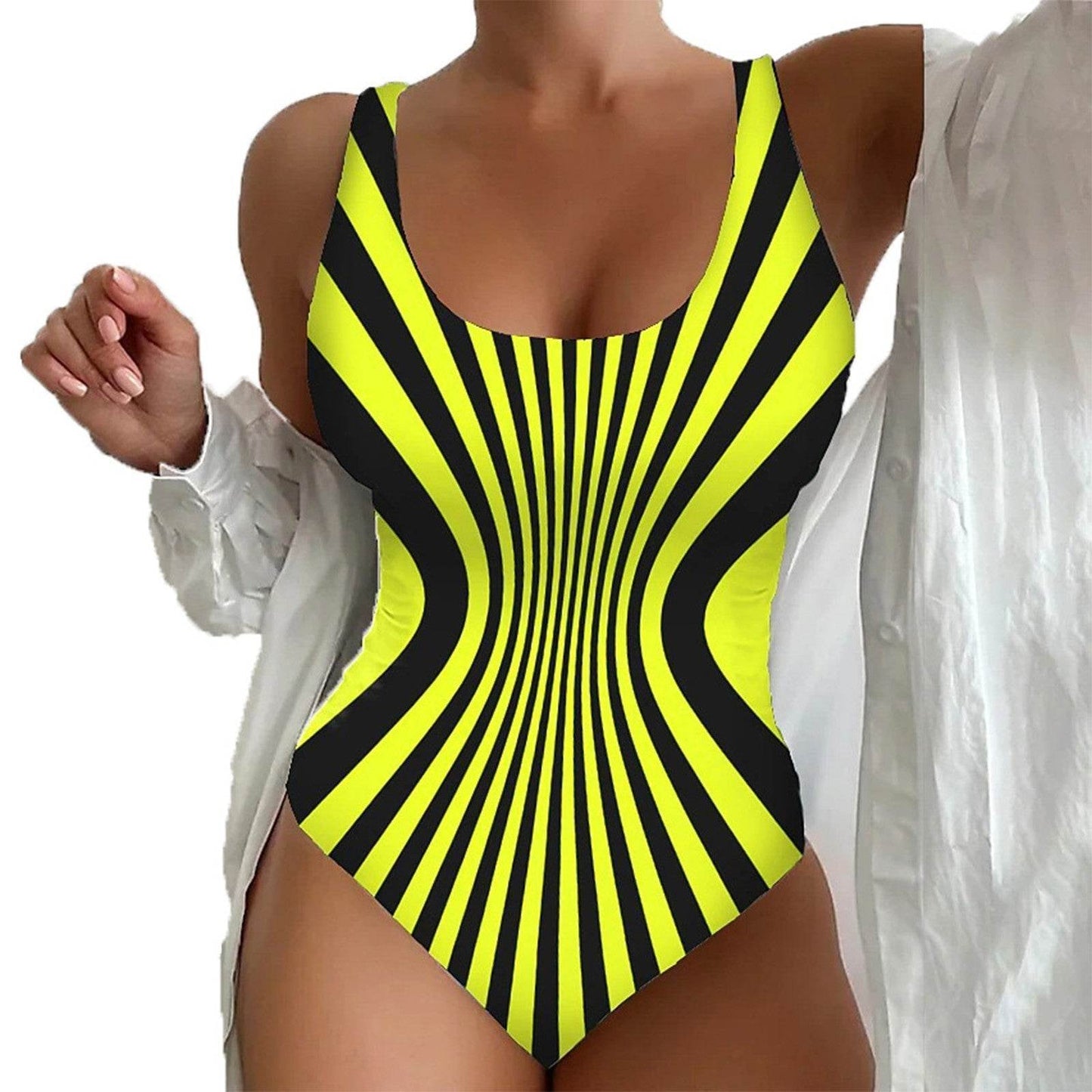Women’s Seaside Beach Swimsuit - 3D Contrast Stylish One-Piece S-4XL - Buy Center