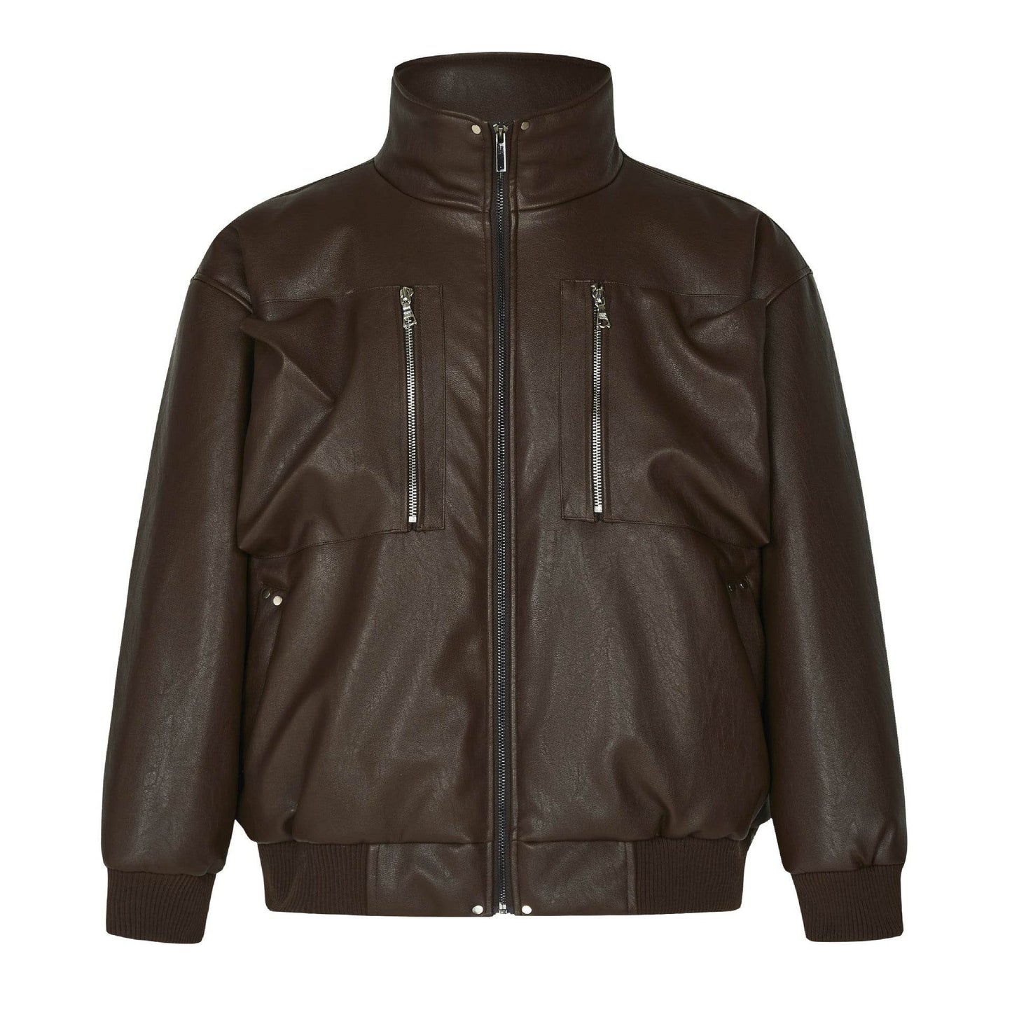 Women's Vintage Leather Coat - Stylish Loose Fit PU Jacket for 2025 - Buy Center