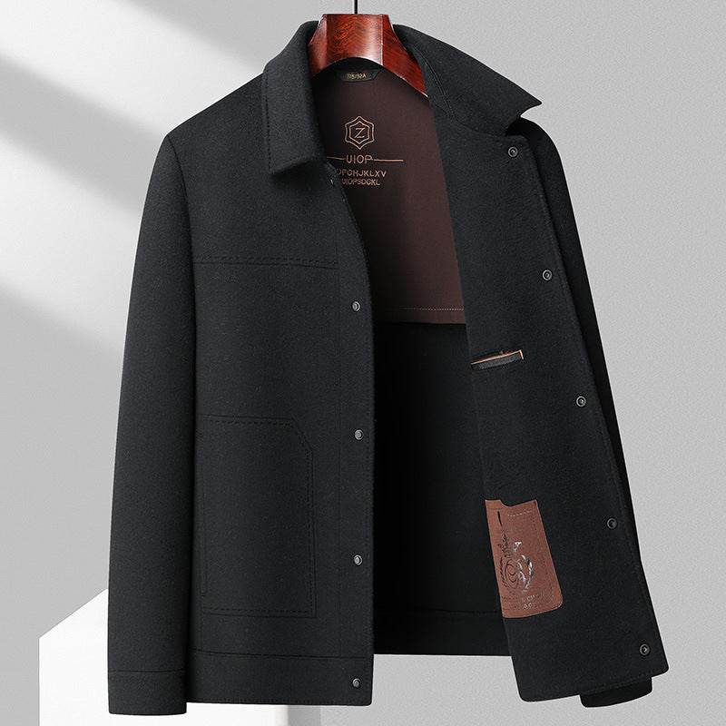 Handmade Wool Polo Collar Jacket - Premium Men's Outerwear for Style - Buy Center
